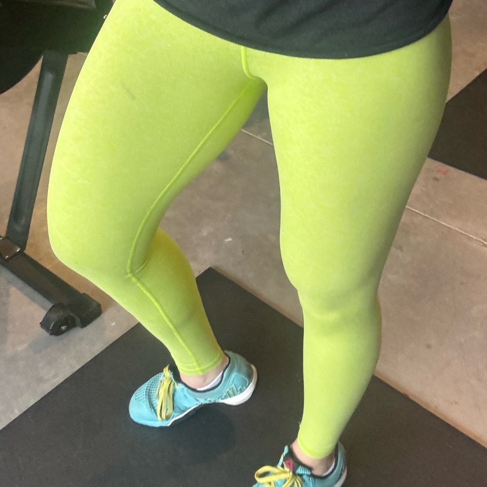 Neon Acid Green Fleo Leggings - sz S